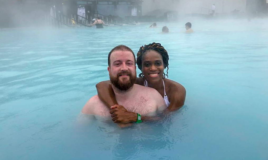 Melissa and Richard at the blue lagoon, Iceland